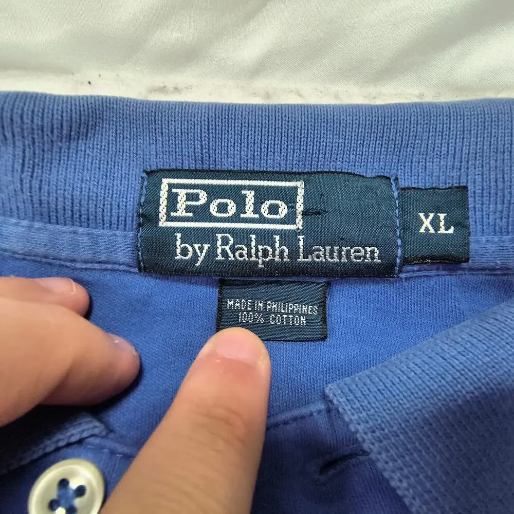 Polo by Ralph Lauren Collared Polo Shirt Mens Size Extra Large XL Blue Pink